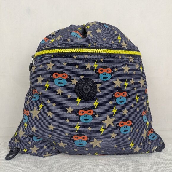 Kipling Supertaboo Medium Drawstring Backpack purple. - Picture 1 of 12